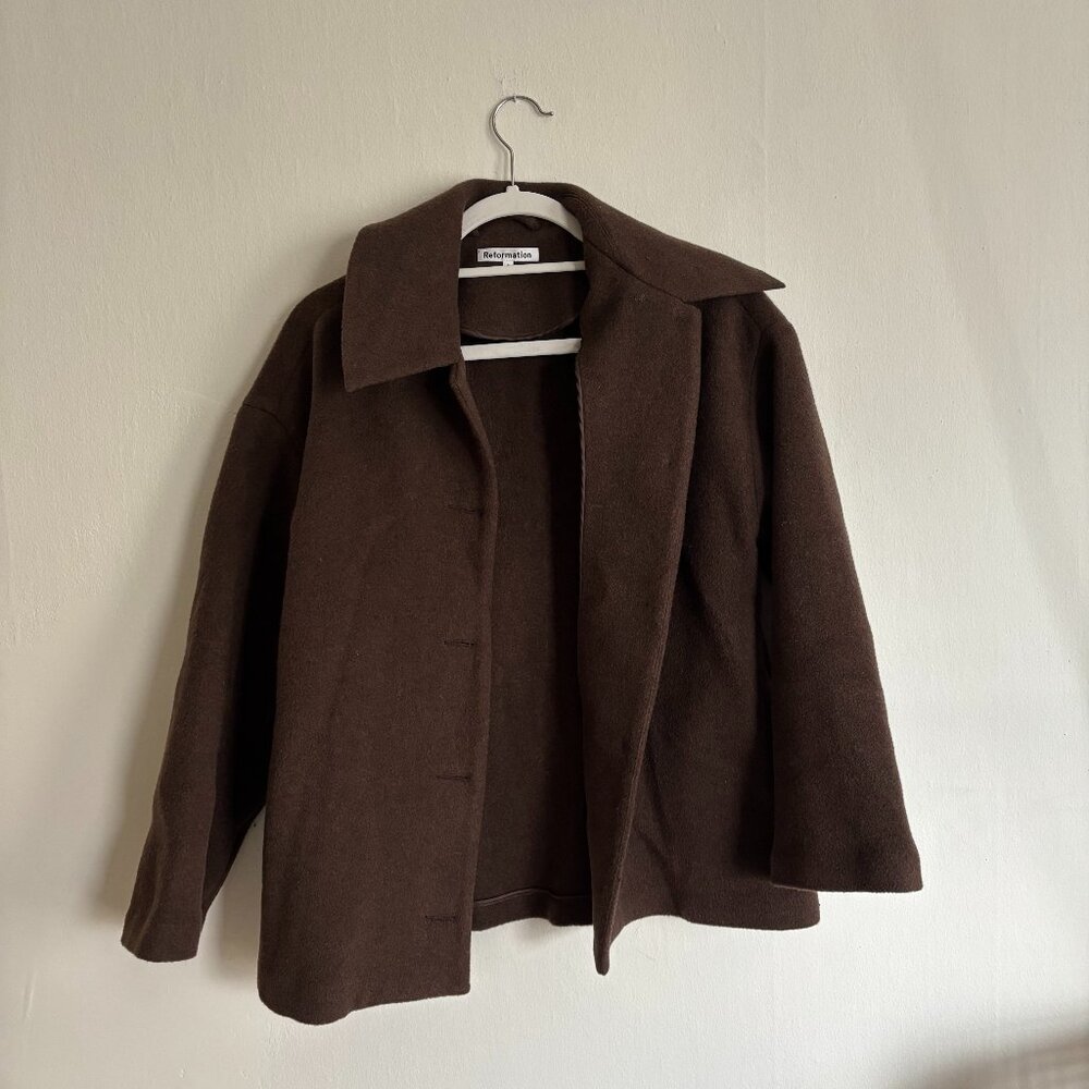 Reformation Dark Brown Wool Jacket